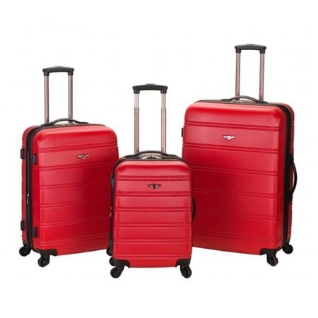 FOX LUGGAGE INC Rockland F160-Red Melbourne 3 Pc Abs Luggage Set F160-RED